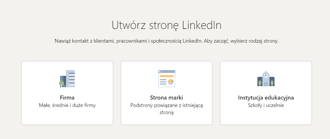 Utwórz stronę LinkedIn