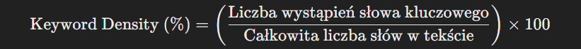 wzór na keyword density