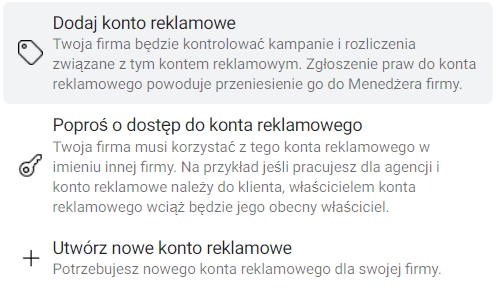 Konto reklamowe na Facebooku