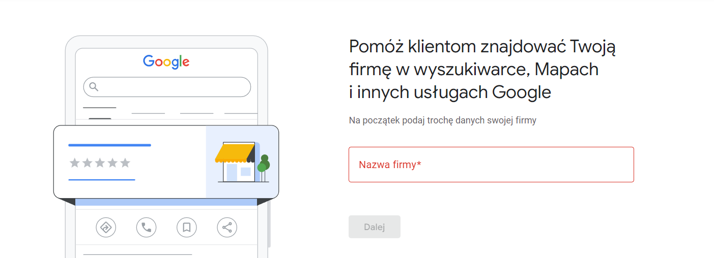 Wizytówka w Google — gdzie wpisać nazwę firmy?